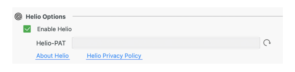 Enable Helio Preferences