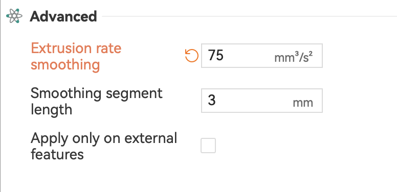 extrusion rate smoothing result