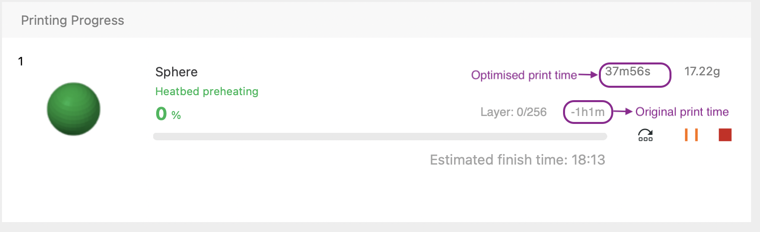 Printer displays original time